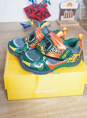 日本MOONSTAR月星鞋学步鞋绿色汽车春秋 现货 断码处理 假一罚十