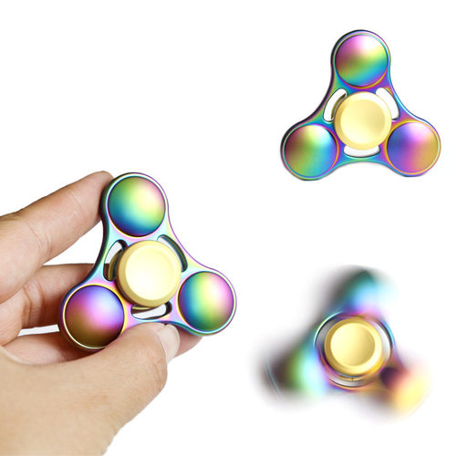 UFO炫彩指尖陀螺三叶指尖陀螺减压玩具炫彩旋风三角指尖陀螺