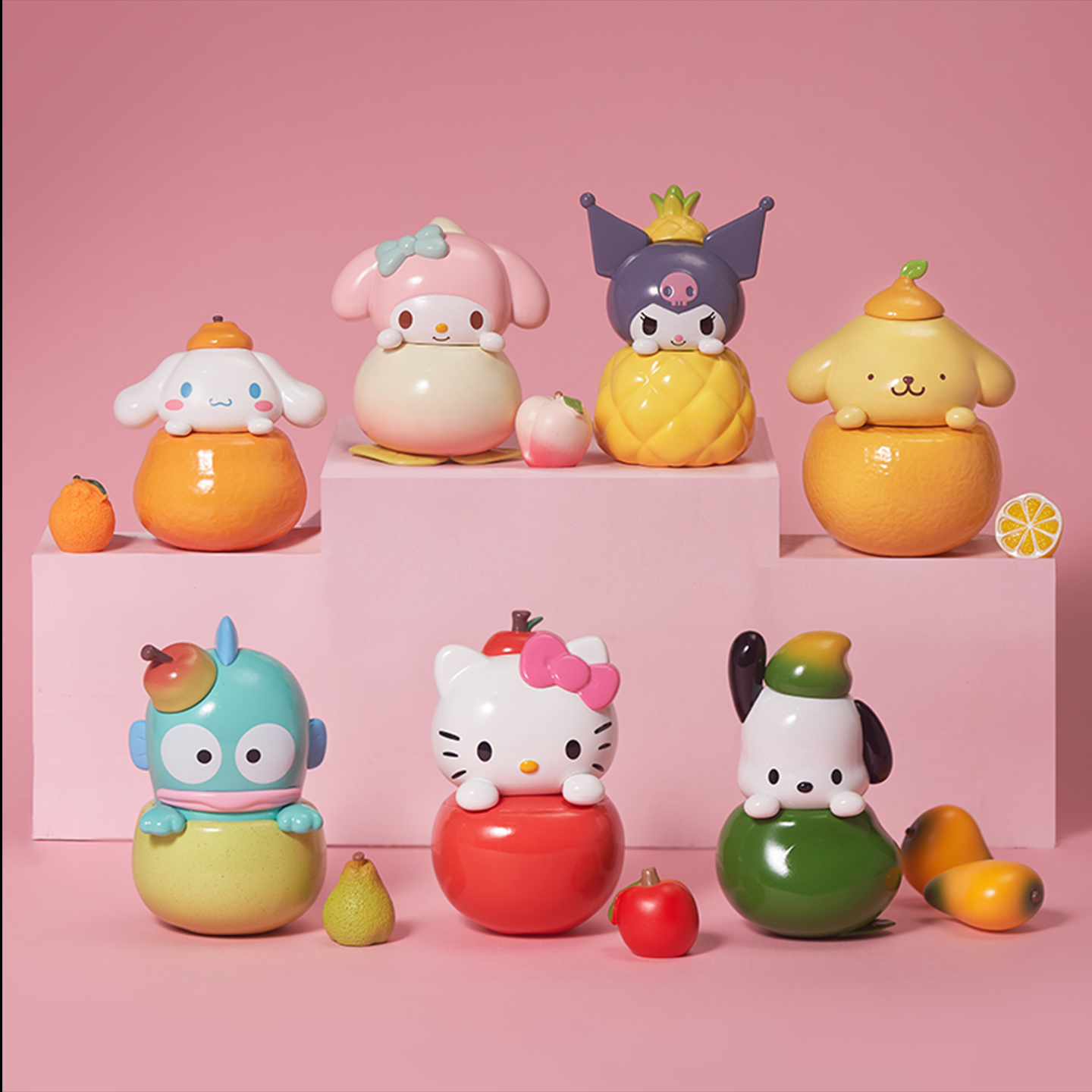 MINISO名创优品三丽鸥家族水果夹心系列拼装手办盲盒摆件礼物可爱