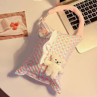 挂式纸巾盒抽纸盒可爱创意纸巾袋客厅茶几纸巾收纳盒悬挂车载挂袋