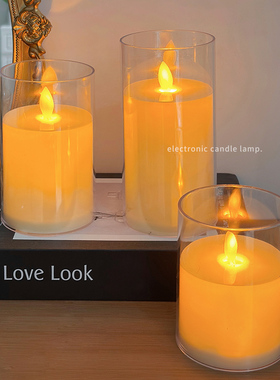 氛围灯仿真电子蜡烛灯小夜灯可爱儿童卧室睡眠床头小台灯生日礼物