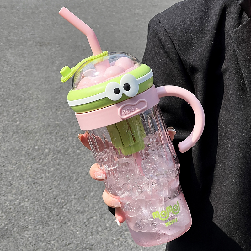 大容量吸管水杯2025新款女可爱儿童高颜值塑料夏季成人办公室学生,餐饮具,吸管杯,淘宝优惠券,粉丝福利购,淘宝优惠卷