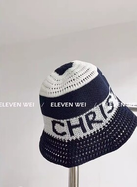 韩女氛围!     时髦精不能错过~巨显脸小 五角星拼色针织渔夫帽女