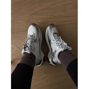 品质升级限时下架！复古金属银角大王厚底系带休闲运动鞋女老爹鞋