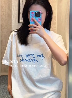 LOOG Aou情人节限定!戳中少女心!新款26S情侣款印花字母短袖宽松