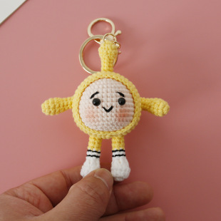 diy手工蛋仔团子挂件毛线编织雪人蛋钥匙扣材料包钩织礼物送女友