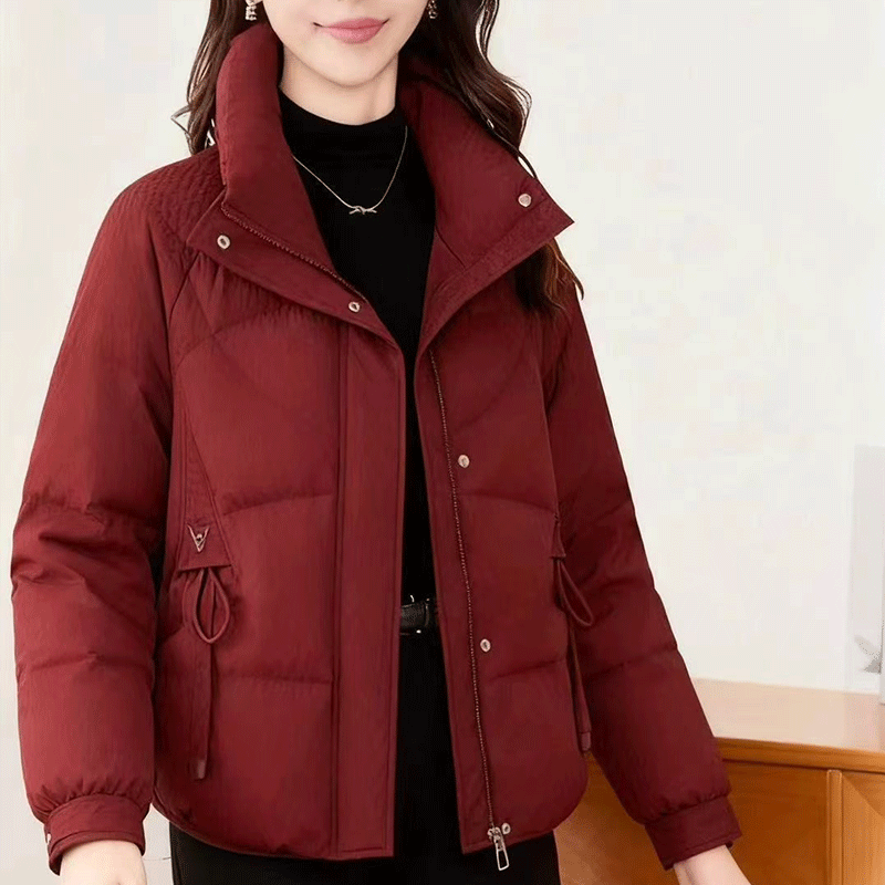 时尚小个子棉服外套女2025冬季新款百搭显瘦短款冬装立领棉衣外套
