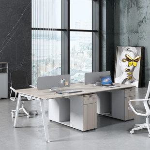 格诺瓦简约组合屏风卡位多人职员办公桌三人多人工作位电脑办公桌
