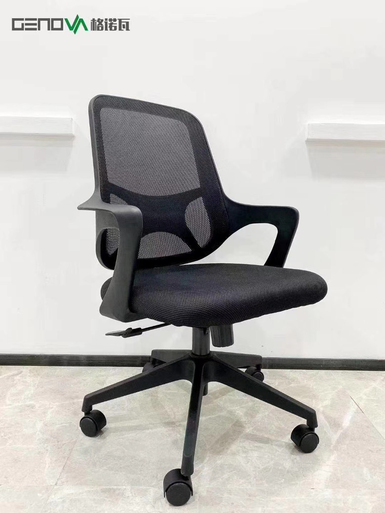 格诺瓦时尚网布弓形椅会议职员椅家用电脑办公椅人体工学转椅黑q.