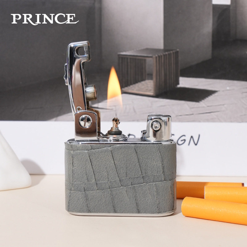 日本正品PRINCE王子砂轮煤油打火机时尚送男朋友老公生日礼品GD2