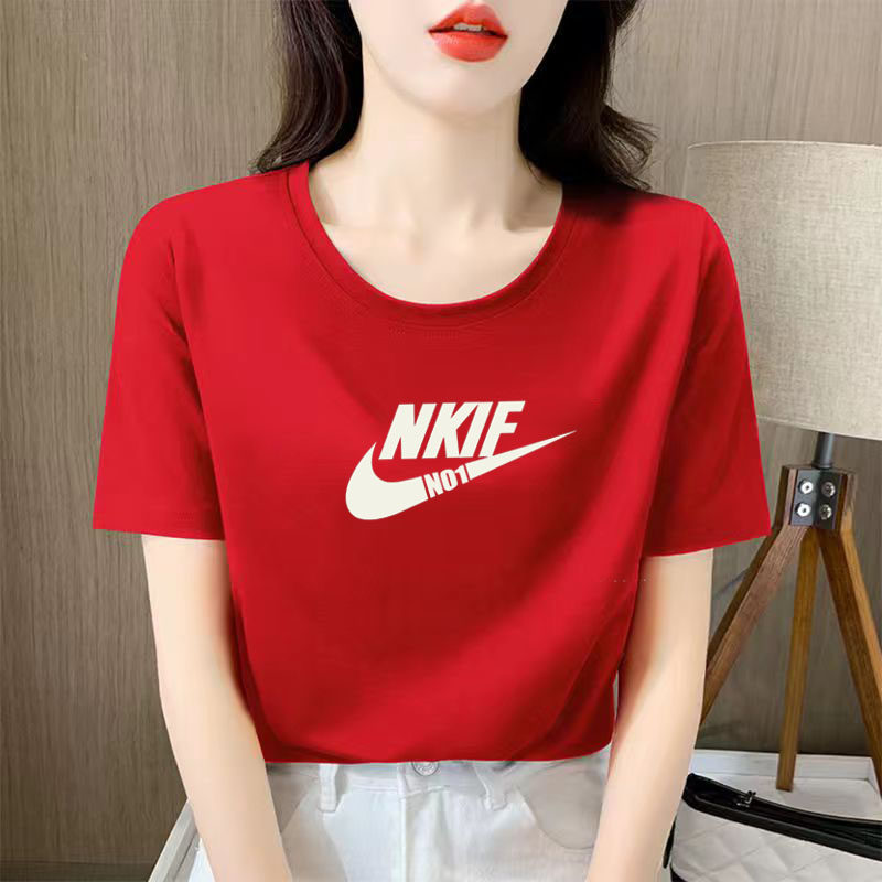 品牌纯棉短袖t恤女夏季中年2022年新款百搭半袖体桖t丅恤上衣夏款