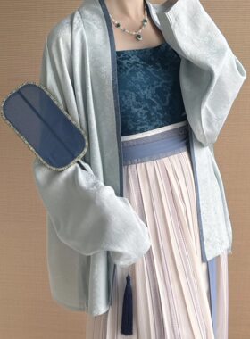 春夏小凤凰飞机袖汉服百褶裙复原
