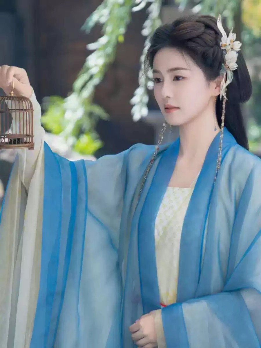 白鹿电视剧临江仙同款古装魏晋风飘逸大袖衫吊带齐胸裙日常襦裙女
