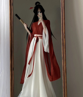 原创汉服女【墨染】魏晋风交领大袖襦齐腰八破裙爆款战国袍款套装