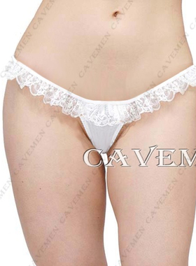 M女丁字裤内裤低腰超薄紧身蕾丝内裤透明大码性感凉爽居家T裤