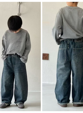 80371乔家牛仔裤老爹裤童装春款女童休闲裤长裤中大童