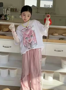 9722童家短袖T恤衫童装夏款女童卡通体恤中大童