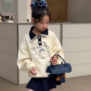 6957童家卫衣童装春款女童休闲套头衫中大童