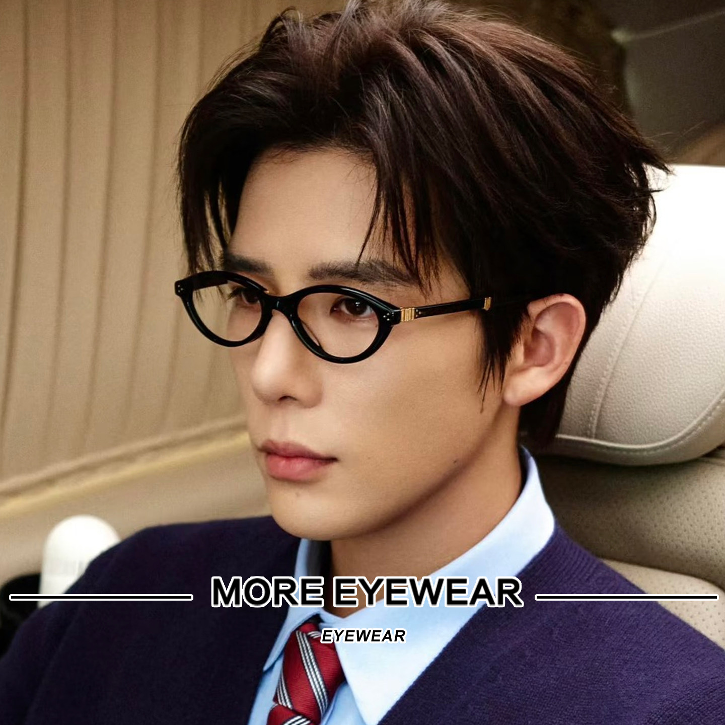 王安宇同款GM可折叠口袋眼镜架男TAKION黑色时尚猫眼平光镜女近视