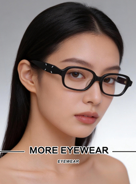 2025新款GM联名眼镜架男黑色复古方形文艺小框板材平光镜女MM210