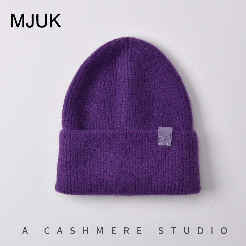 冰岛兔毛针织帽男女冬季百搭