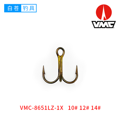 进口VMC微物三本钩 加强小号锚钩马口白条翘嘴专用路亚鱼钩8651