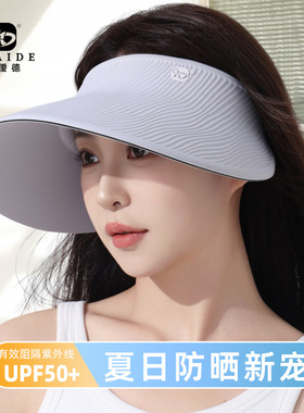 简约空顶无痕帽新款纹理遮阳防晒帽女户外防紫外线大帽檐太阳帽子
