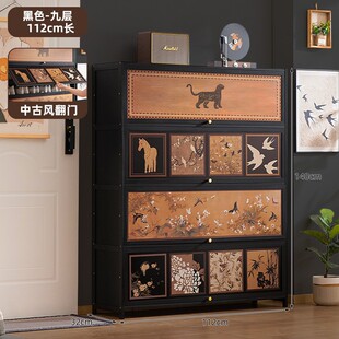 竹木家居|门口鞋柜高款立式入户柜一体门外走廊用极窄家用鞋架子