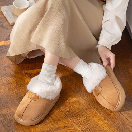 包跟棉拖鞋女款冬季2025新款室内居家加绒保暖厚底防滑棉鞋男xc44