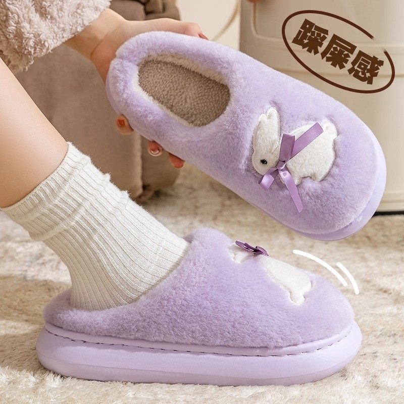 月子棉拖鞋女士2025新款秋冬季室内家居毛毛绒保暖防滑踩屎感XC35