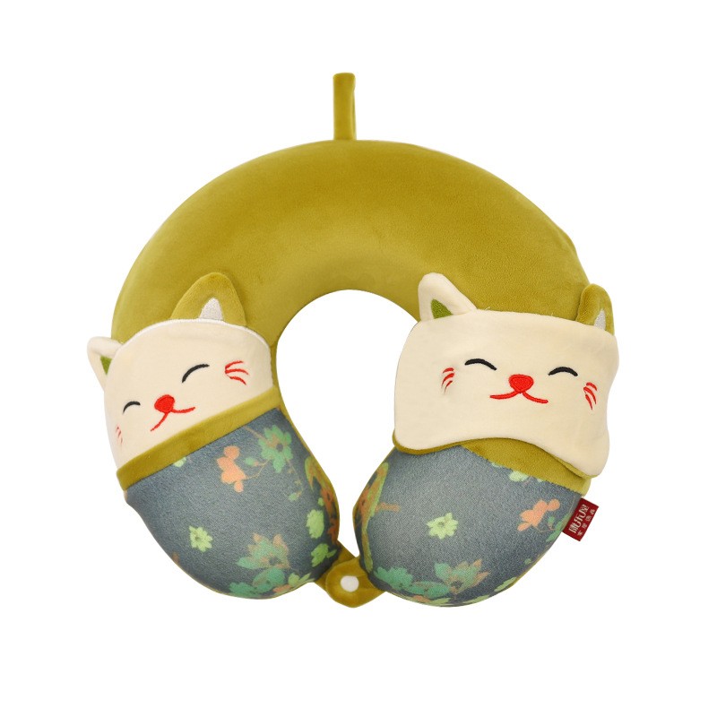 卡通动物可爱抱枕被 招财猫抱枕被子两用二合一抱毯厚款ce02