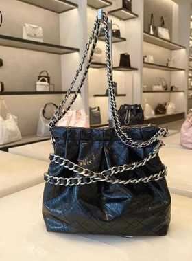 CHARLES＆KEITH小CK2-20671559流浪包垃圾袋中号银色链条单肩