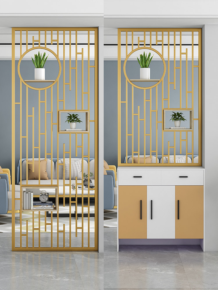 斯堪的纳维亚金属屏风隔断客厅可达豪华铁格栅简单入口现代脸盆网