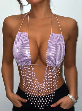 Fishing nets, rhinestones, camisoles, sexy patchwork tops, n