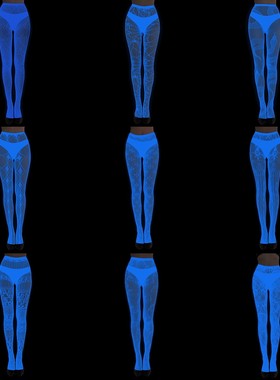 Blue-Tinted Pantyhose with Lace Cutouts Glow-in-the-Dark Fis
