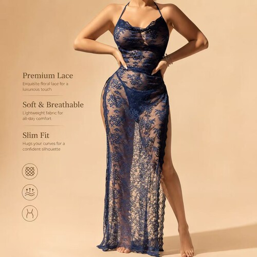 Sexy Perspective Lace Wrapped Hip Dress Passionate Sex Under