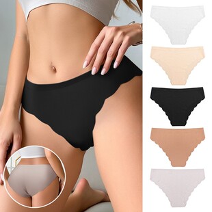 Underwear Wavy Sports Ice Brief Rise Silk Low Seamless Edge