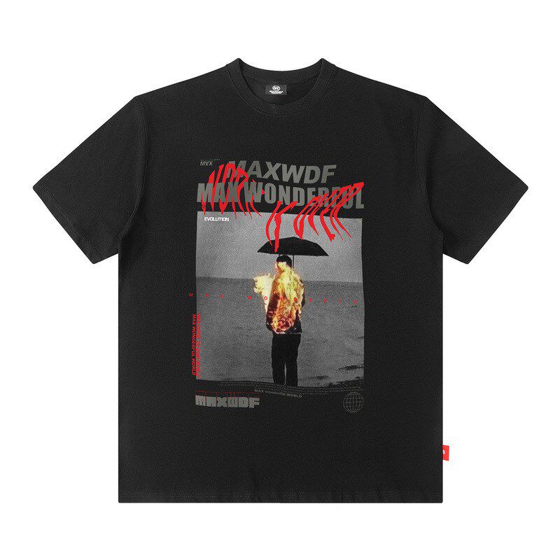dark print short sleeve oversized t-shirt for men and women