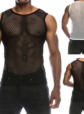 Sexy Men tank Mesh Breathable Bodybuilding Sport Vestsummer