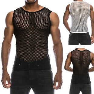Sexy Men tank Mesh Breathable Bodybuilding Sport Vestsummer
