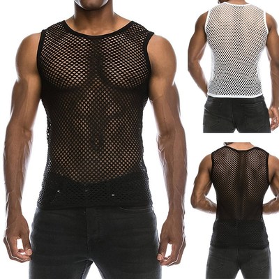 Sexy Men tank Mesh Breathable Bodybuilding Sport Vestsummer