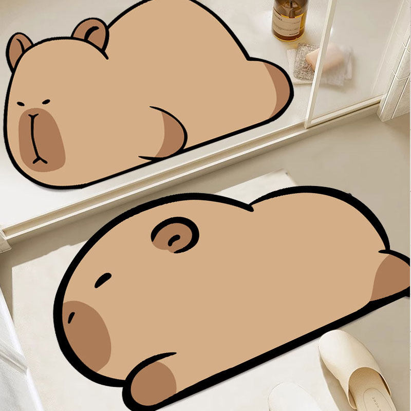 卡皮巴拉浴室地垫可爱卫生间防滑吸水垫家用厕所速干硅藻泥脚垫,居家布艺,家用脚垫,淘宝优惠券,粉丝福利购,淘宝优惠卷