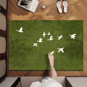 简约创意绿色浴室地垫硅藻泥吸水垫卫生间门口防滑垫速干家用地垫