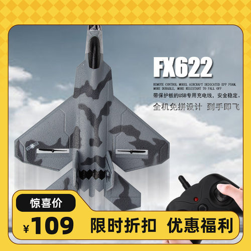 飞熊FX两通道遥控飞机固定翼F22/35歼J20塞斯纳战斗机RC航模玩具