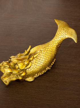 家居饰品鸱吻摆件黄铜招财风水