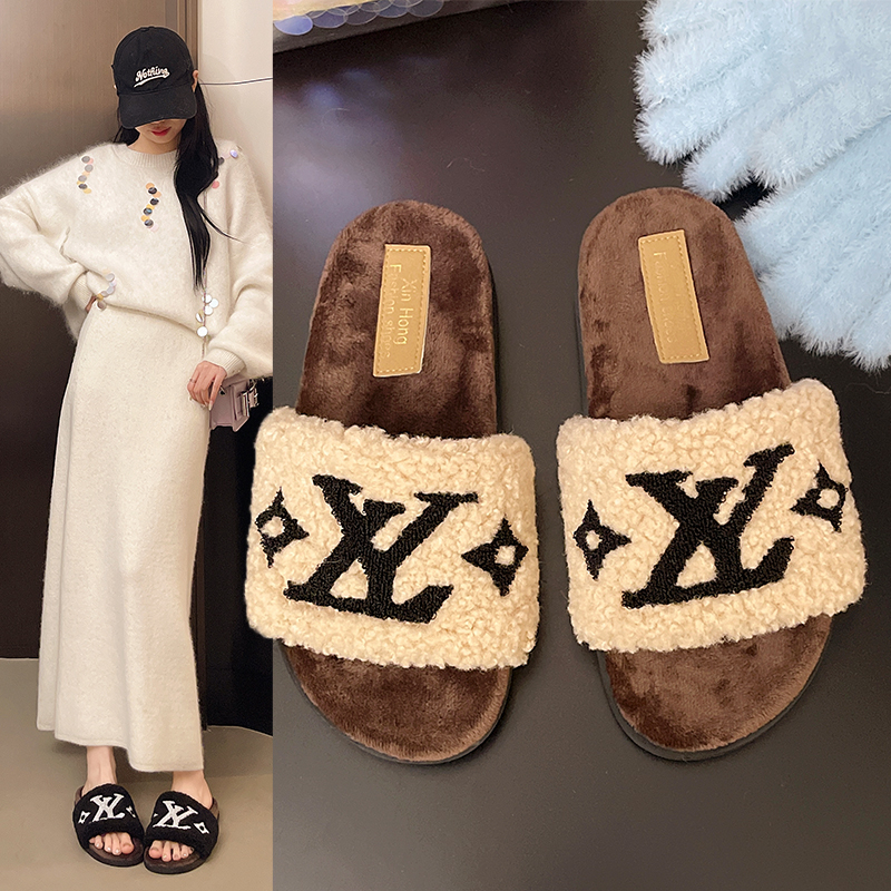 【高货4.0】新款网红ins毛毛拖鞋女外穿时尚百搭厚底一字拖潮鞋