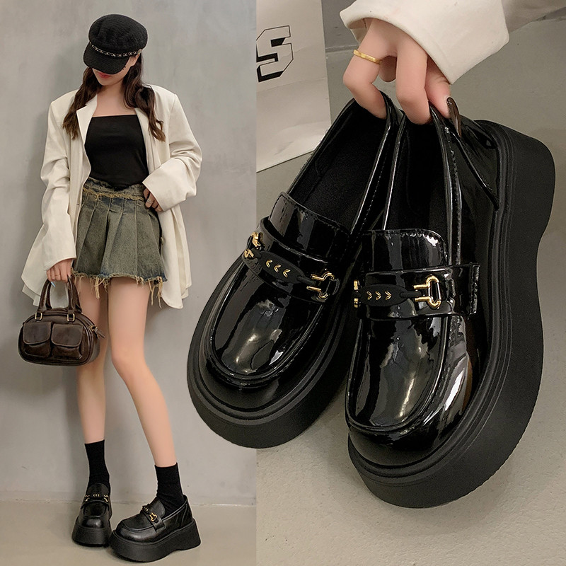 小皮鞋女英伦风2025春季新款黑色一脚蹬乐福鞋平底日系jk制服单鞋,女鞋,深口单鞋,淘宝优惠券,粉丝福利购,淘宝优惠卷