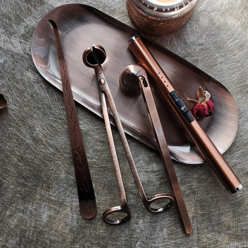 出口复古红铜香薰蜡烛工具套装托盘烛芯灯芯剪灭烛工具充电灭火钩,家居饰品,香薰蜡烛,淘宝优惠券,粉丝福利购,淘宝优惠卷