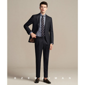 巴泽华黑色西服套装 伴郎礼服 新郎结婚正装 男商务修身 上班职业西装