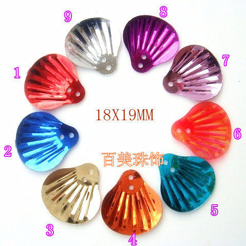 19mm贝壳彩色亮片diy手工平珠片幼儿园舞台服装辅料材料闪片斤
